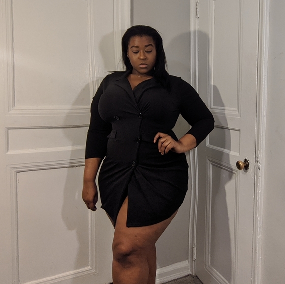 Boohoo Plus Dresses & Skirts - Black Mini Blazer Dress